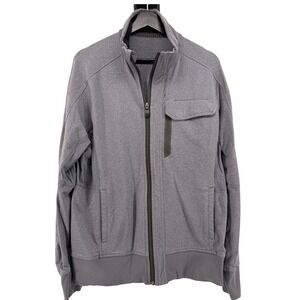 Lululemon Mens Gray Full Zip Jacket Athletic Tech Stretch Performance Gym Size L